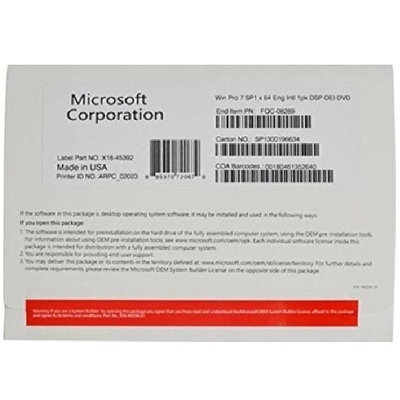 Microsoft Windows 7 Professional OEM Packge